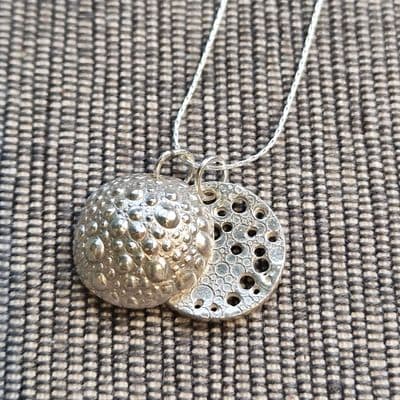 Bubbles Disc Sterling Silver Necklace