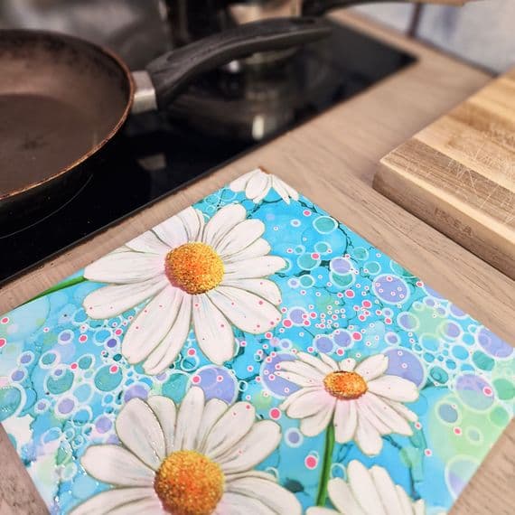 Daisies Ceramic Trivet