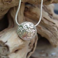 Dandelion  Bead Sterling Silver Necklace