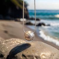 Dandelion Seeds Bead Sterling Silver Necklace