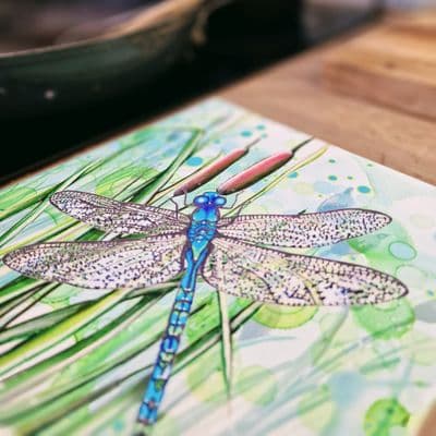 Dragonfly Ceramic Trivet