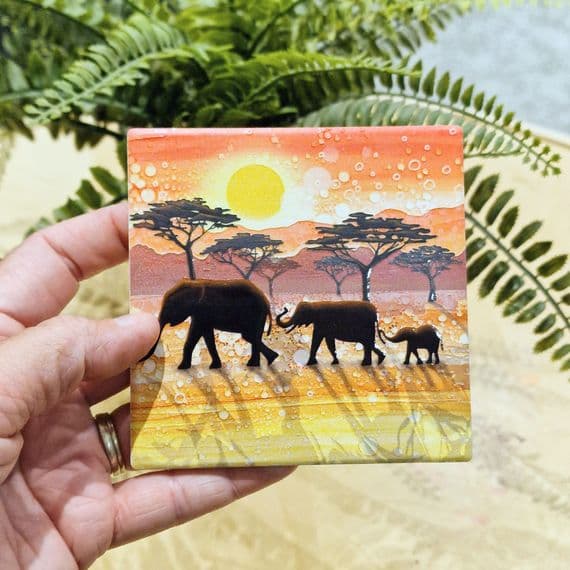 Elephant Silhouette Coaster