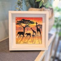 Giraffe & Elephant Large Picture