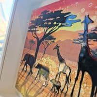 Giraffe & Elephant Large Picture