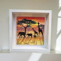 Giraffe & Elephant Large Picture