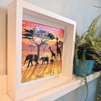 Giraffe & Elephant Large Picture