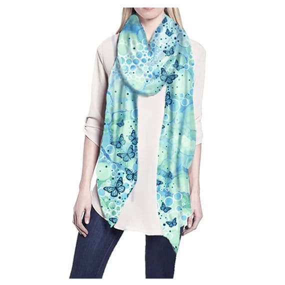 Green Butterflies Scarf