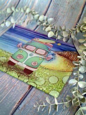 Green Campervan Chopping Board