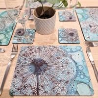Green Dandelion Placemat and Coaster Set (WIW)