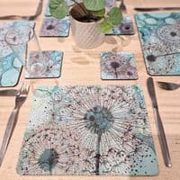 Green Dandelion Placemat and Coaster Set (WIW)