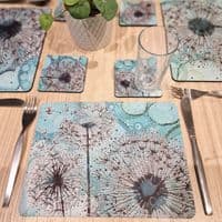 Green Dandelion Placemat and Coaster Set (WIW)