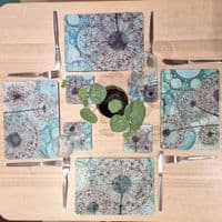 Green Dandelion Placemat and Coaster Set (WIW)