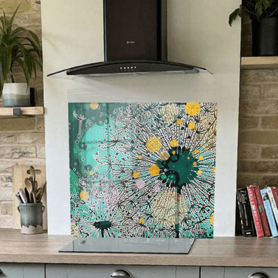 Green Dandelion Splashback - (308-SB)