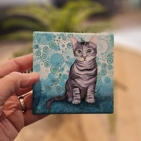 Grey Cat Coaster