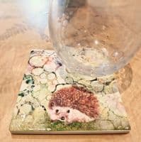 Hedgehog Ceramic Coaster - Woodland Wildlife