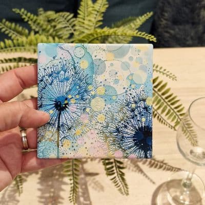ITW Turquoise Dandelion Coaster