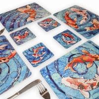 Koi Carp Placemat and Coaster Set