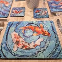 Koi Carp Placemat and Coaster Set
