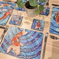Koi Carp Placemat and Coaster Set