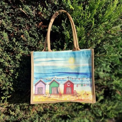 Large  Hessian Jute Beach Shopper Bag