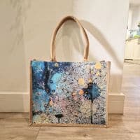 Large  Hessian Jute Dandelion Shopper Bag