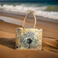 Large  Hessian Jute Dandelion Shopper Bag