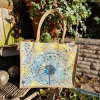 Large  Hessian Jute Dandelion Shopper Bag