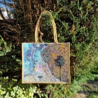 Large  Hessian Jute Dandelion Shopper Bag