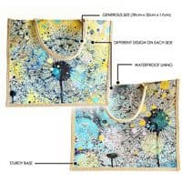 Large  Hessian Jute Dandelion Shopper Bag