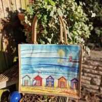 Large Jute Hessian Beach Shopping Bag