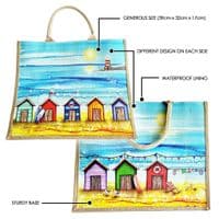 Large Jute Hessian Beach Shopping Bag