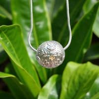 Leaf & Flower Bead Sterling Silver Necklace