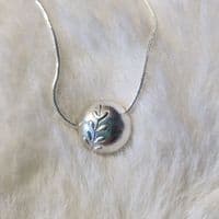 Leaf & Flower Bead Sterling Silver Necklace