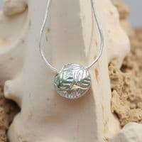 Leaves  2 Bead Sterling Silver Necklace