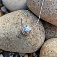 Leaves  2 Bead Sterling Silver Necklace