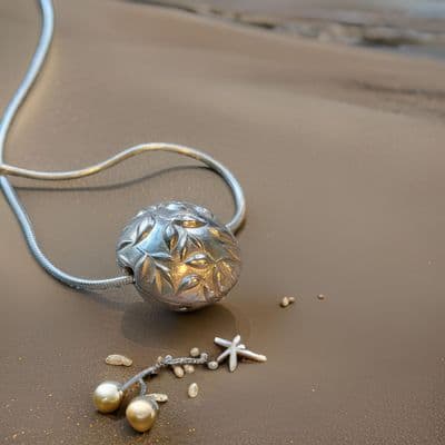 Leaves Bead Sterling Silver Necklace