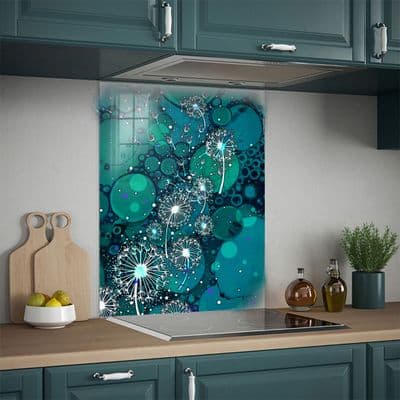 Light Teal Dandelion Splashback - (258-SB)