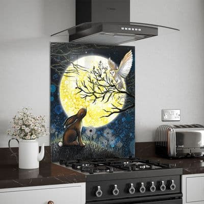 Moongazing Hare and Owl Splashback