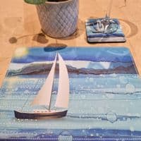Nautical Boat Placemat and Coaster Set