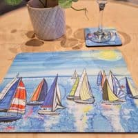 Nautical Boat Placemat and Coaster Set