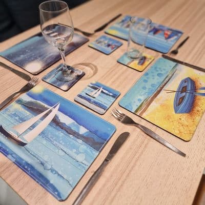 Nautical Boat Placemat and Coaster Set
