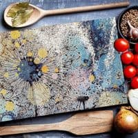 Navy Blue Dandelion  Worktop Saver