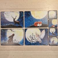 Night time animal Placemat and Coaster Set (SG)