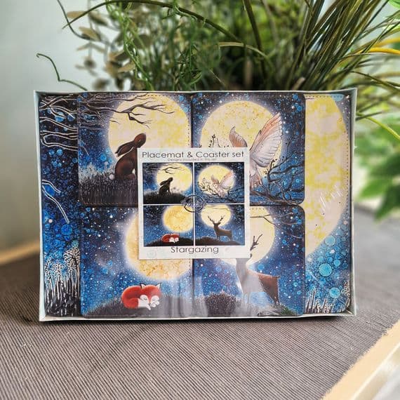 Night time animal Placemat and Coaster Set (SG)