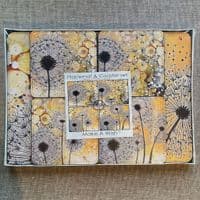 Ochre & Black Dandelion Placemat and Coaster Set (MAW)