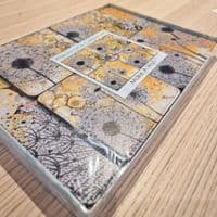Ochre & Black Dandelion Placemat and Coaster Set (MAW)
