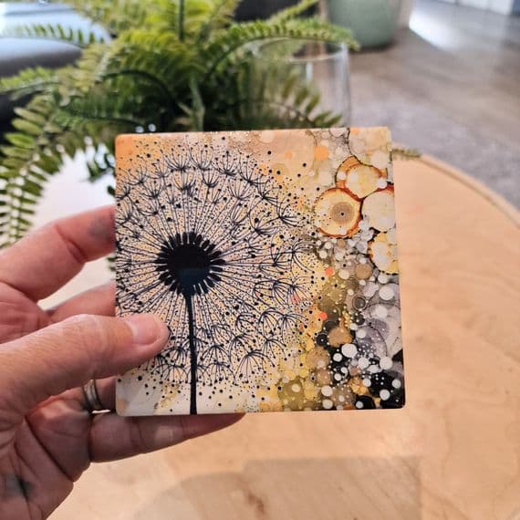 Ochre Dandelion 1 Coaster