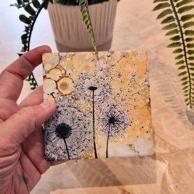 Ochre Dandelion 3 Coaster
