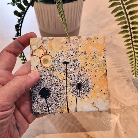 Ochre Dandelion 3 Coaster