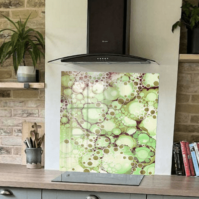 Olive Green Bubble Abstract Splashback (170-SB)